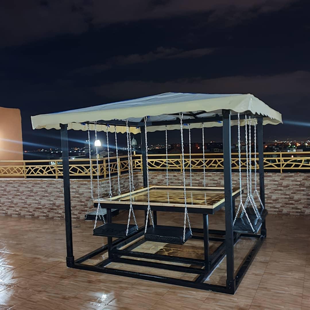 FutureIron custom steel outdoor swing structure